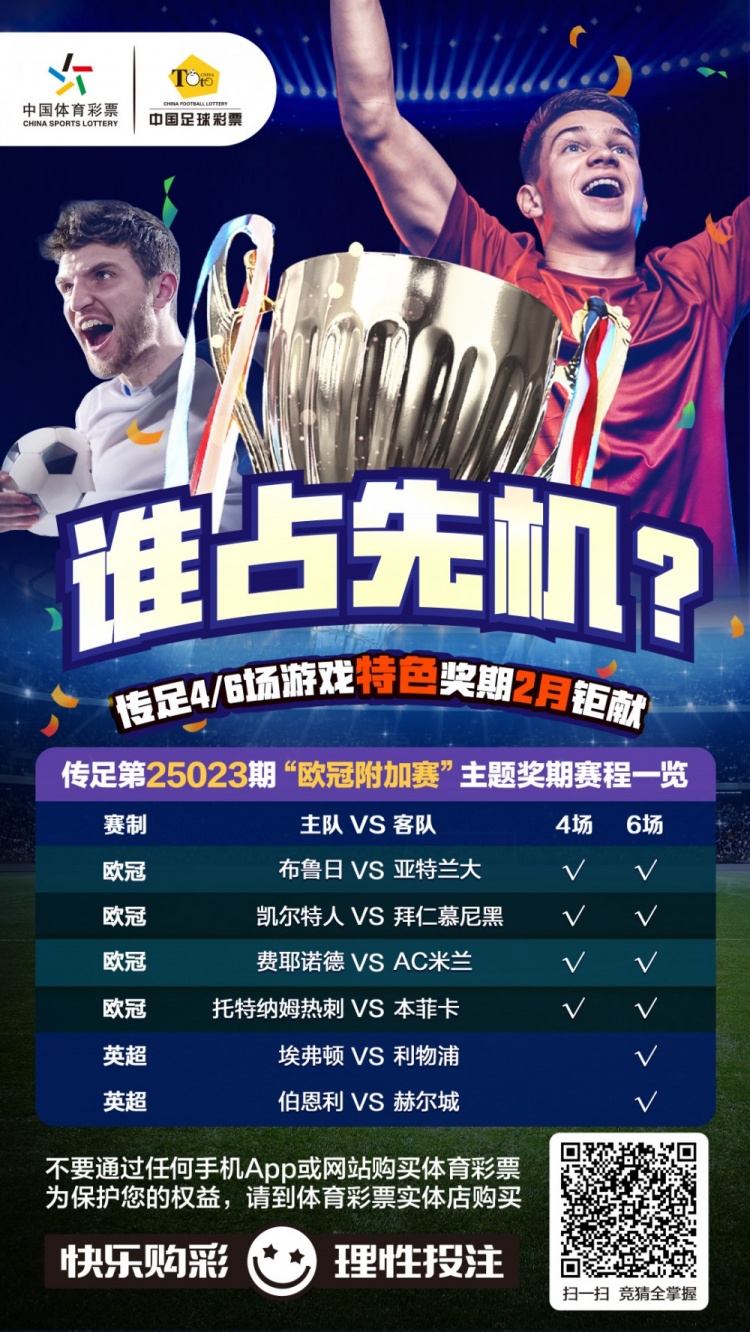  誰占先機(jī)？！傳足特色獎期第25023期聚焦歐冠附加賽