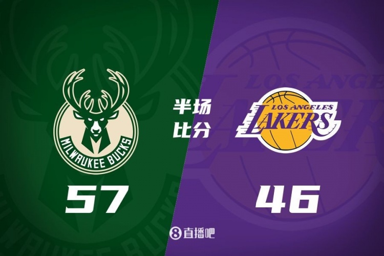 讓一套首發(fā)！布朗尼8分全隊最高 字母13+3 湖人半場落后雄鹿11分