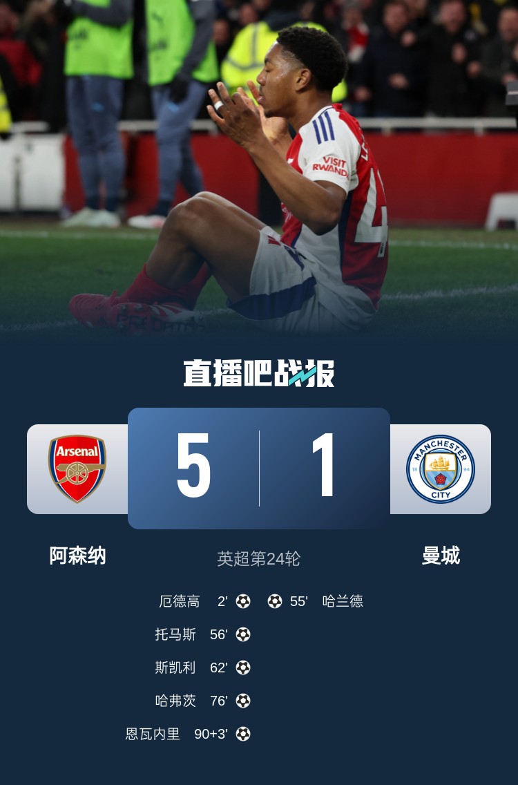  硬氣槍手無畏強敵！阿森納本賽季5-1碾壓曼城，3-0完勝皇馬