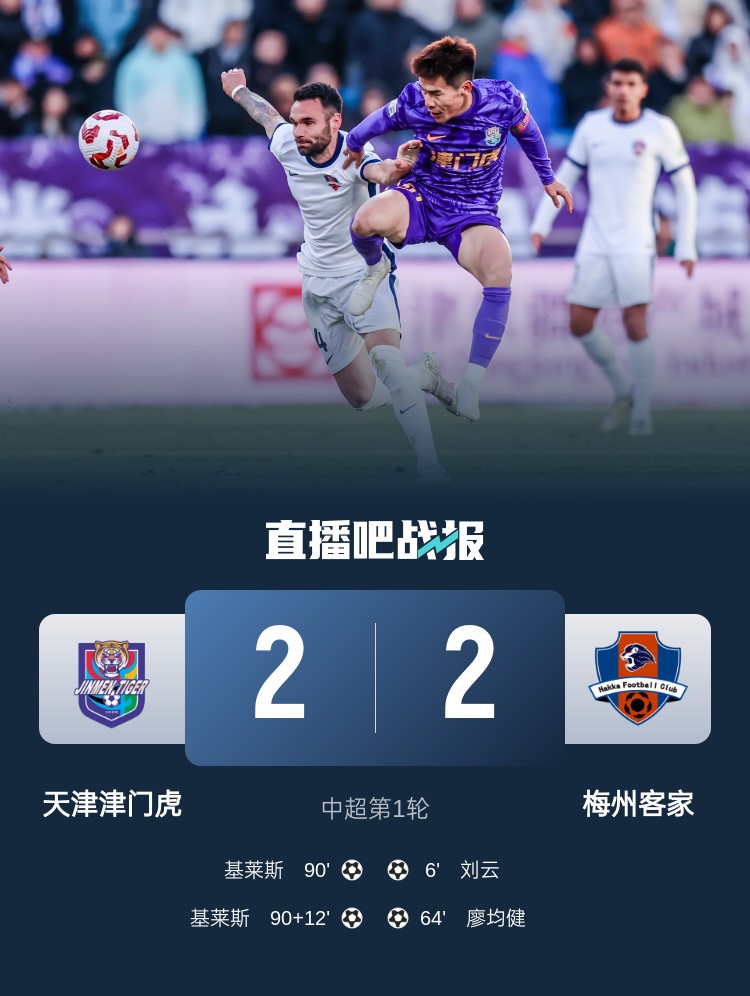  和風(fēng)勁吹！今日下午中超4場比賽全部以平局收場